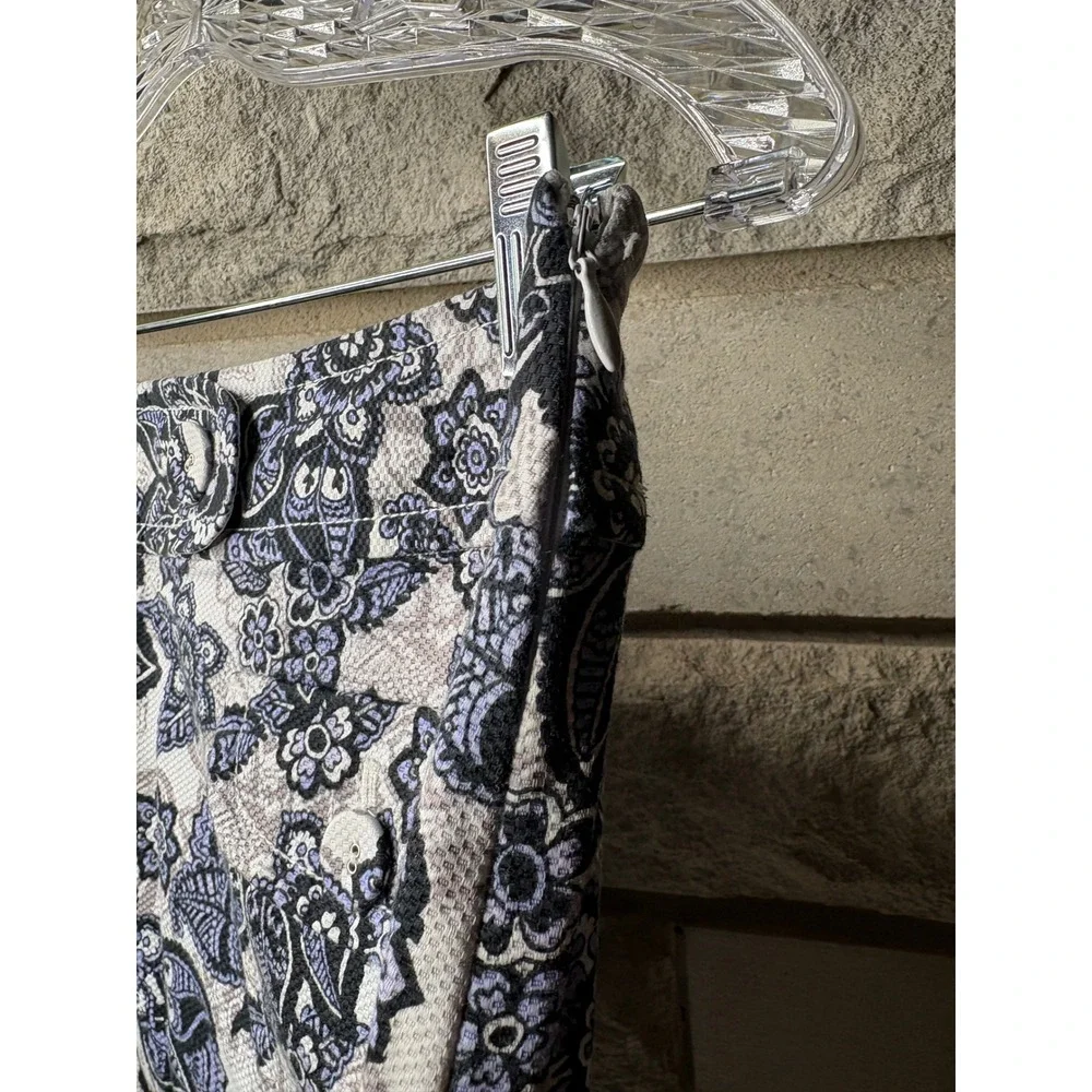 Ann Taylor Loft Womens Blue‎ Floral Paisley Mini Skirt Size 8 Cotton Blend 0650